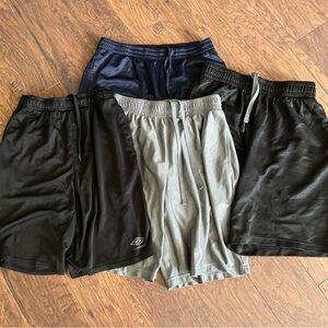 4 Boy’s Small (28-30) Athletic Shorts. Starter, Umbro and Athletic Works.